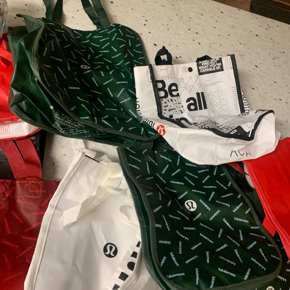 Lululemon Athletica Reusable Bags - Red, Green, Black, White - Picture 5 of 5